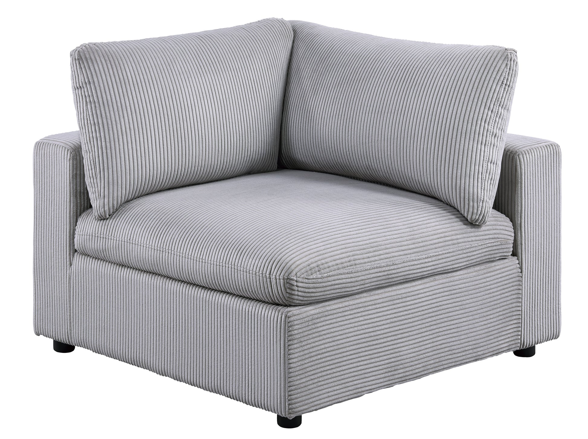 Dark Gray Color 8Pc Modular Sectional Set Corduroy Upholstery Couch 3X Corner Wedge 3X Armless Chairs 2X Ottomans Living Room Furniture Dark Gray Primary Living Space Cushion Back