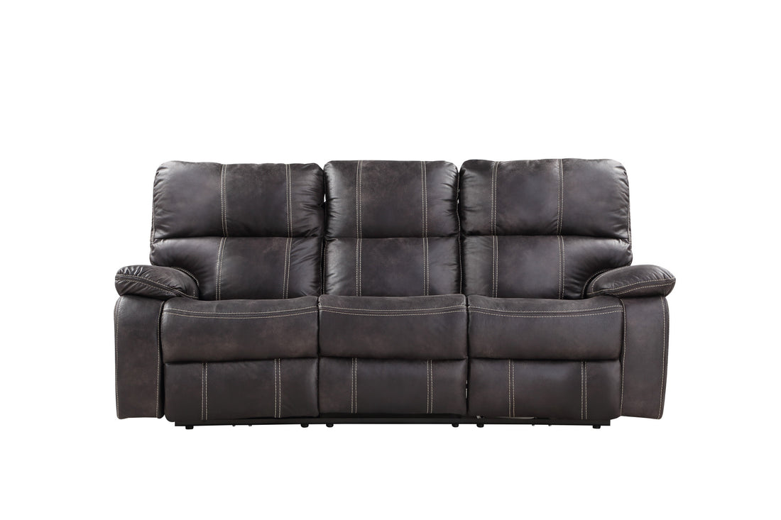 Hooper Gray Power Reclining Sofa Gray Foam Engineered Wood 3 Seat