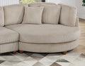 Contemporary 2Pc Sectional Set Xl Plush Corduroy Fabric Camel Color Laf Sofa Raf Round Chaise W Pillows Living Room Couch Camel Wood Primary Living Space Soft Cushion Back Contemporary,Modern L Shaped Rubberwood Corduroy 4 Seat