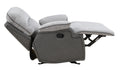 Cyprus 3 Piece Reclining Living Room Set Gray Gray Fabric