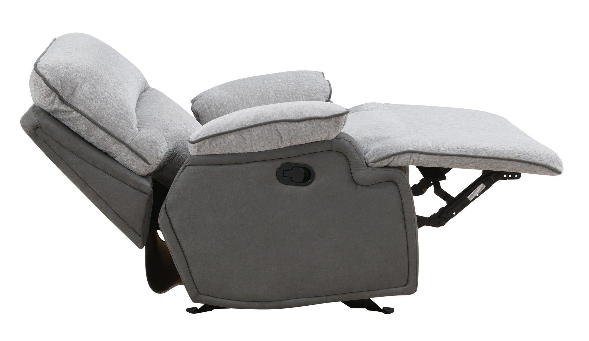 Cyprus 3 Piece Reclining Living Room Set Gray Gray Fabric