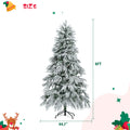 6Ft Pre Lit Spruce Snow Flocked Christmas Tree, Artificial Hinged Xmas Tree With 300 Multi Color Led Lights, 8 Flashing Modes &790 Snow Branch Tips, Holiday Office Home D Cor White Green Polyethylene