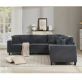 Packaging Upgrade Oversized Modular Sectional Sofa Set, L Shaped Couch,Corduroy ,Upholstered,Deep Seat,5 Seat,5 Throw Pillow And 6 Back Cushion,Living Room, Apartmentgray Gray Polyester Wood Primary