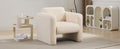 Modern Accent Chair Lambskin Sherpa Fabric Upholstered Comfy Reading Arm Chair Soft Padded Armchair With Back And Pillow For Living Room Bedroom Reception Waiting Room Office, Cream Cream Primary Living Space Upholstered