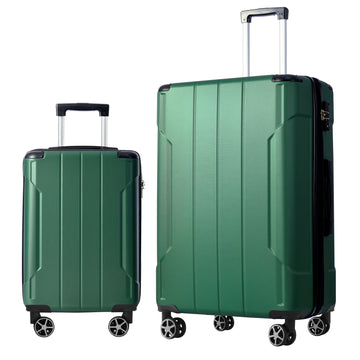 Luggage Sets 2 Piece, Hardshell Abs Lightweight And Expandable Only 28" Suitcases With Double Wheels, Carry On Luggage, 2 Piece Set 20 28 , Green Green Abs