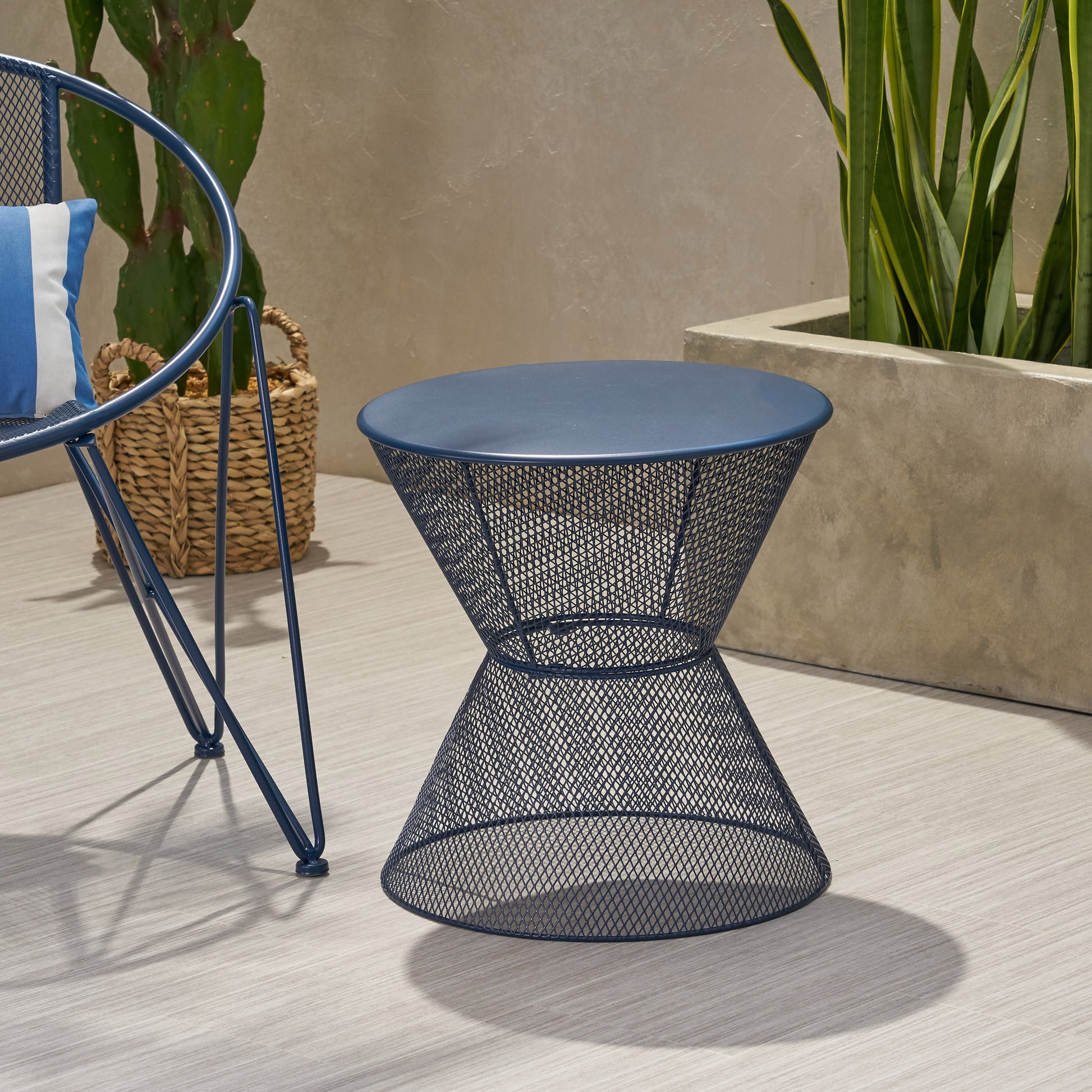 Nevada Side Table Navy Iron