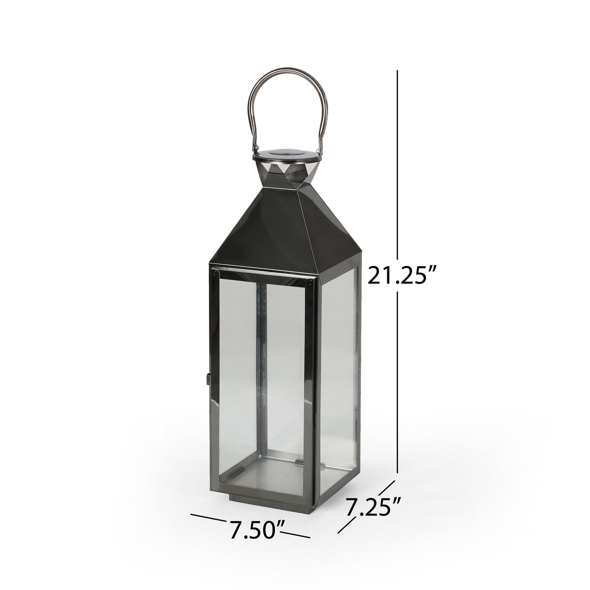 Tulsa 22"H Stainless Steel Lantern Black Stainless Steel