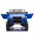 24V Two Seater Kids Ride On Car W Parents Remote Control, Licensed Toyota Lc250,2Wd,110W Motors,With Shovel,Three Point Seat Belt,Slow Start,Speed Adjustment,Bluetooth,Music For Kids Aged 3 . Blue 100 149 Lbs Polypropylene