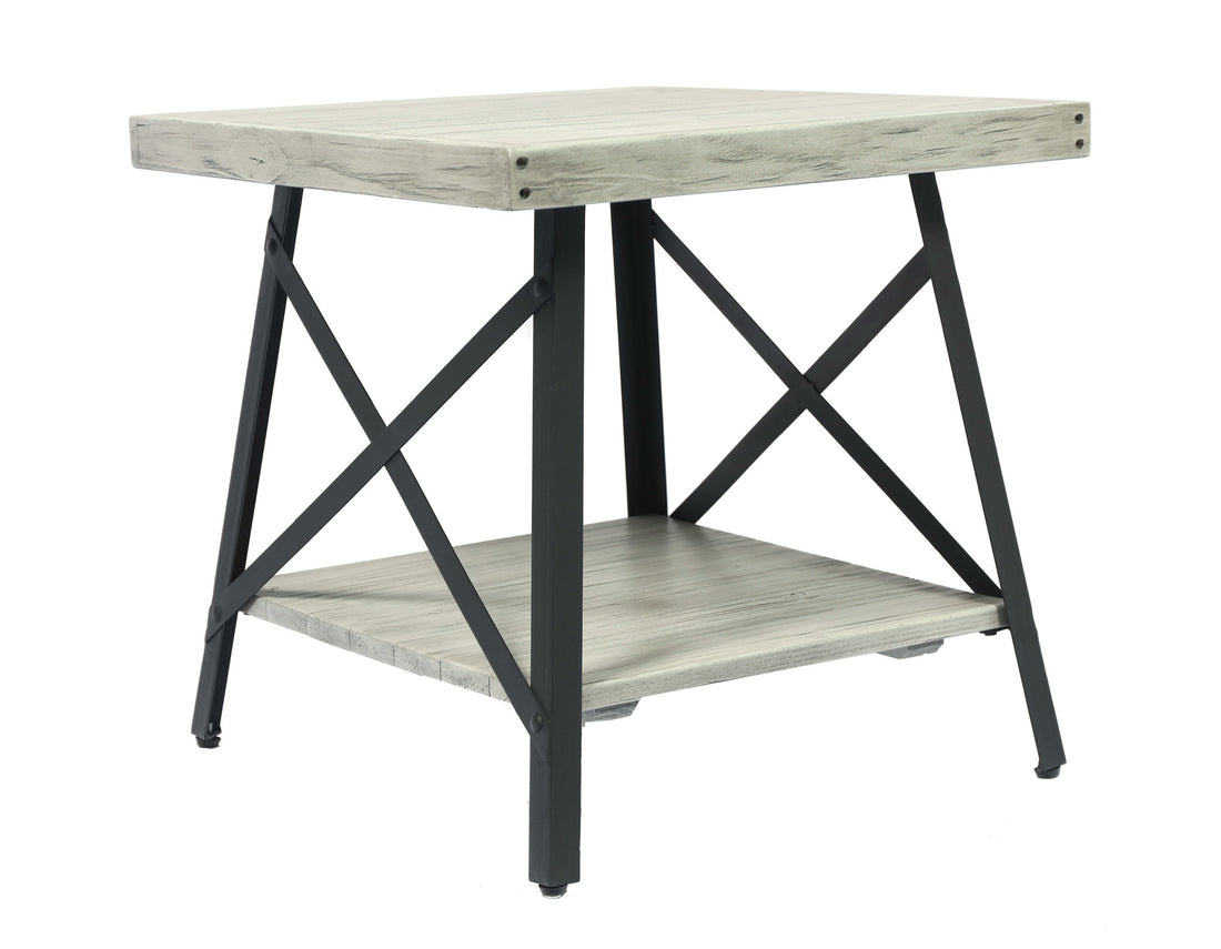 Douglas Gray End Table Gray Solid Wood