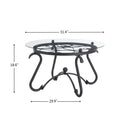 2 Piece Tempered Glass Surface Coffee Table Set, Decor Coffee Table Round End Side Table With Sturdy Construction For Living Room Rustic Black Black Primary Living Space American Design,Retro Round Coffee & End Tables Glass Metal