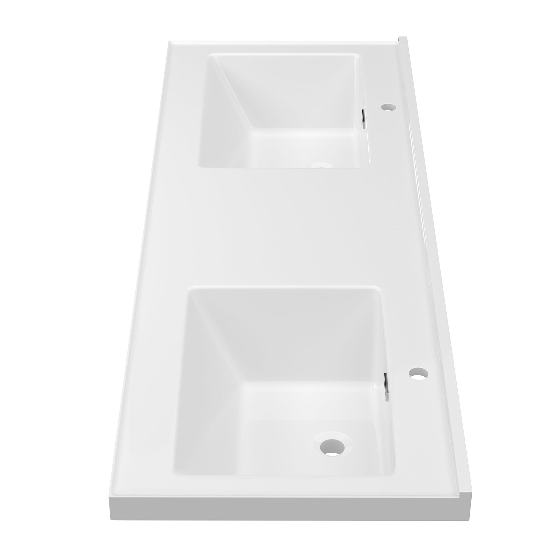 60 Inch Vanity Top Bathroom Sink Fit To 60" Cabinets In Glossy White Double Basin White Bathroom Luxury,Modern Solid Surface Solid Surface