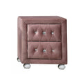 Pink 2 Drawer Nightstand Pink 2 Drawers Bedroom Rectangle Drawers Wood Fabric