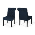 Broxton Tuft Dining Rolltop Kd Mp2 Set Of 2 Navy Blue Fabric