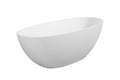 Luxury Handcrafted Stone Resin Freestanding Soaking Bathtub With Overflow In Matte White, Cupc Certified 24S06 65Mw Matte White Bathroom Freestanding Tubs Soaking Center Solid Surface