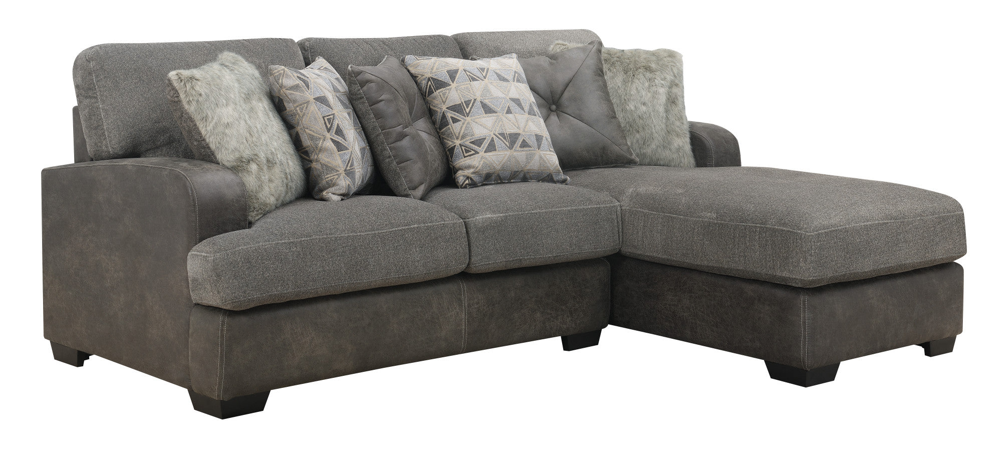 Grennburg Gray 2 Piece Right Side Facing Sectional Gray Foam Engineered Wood 3 Seat