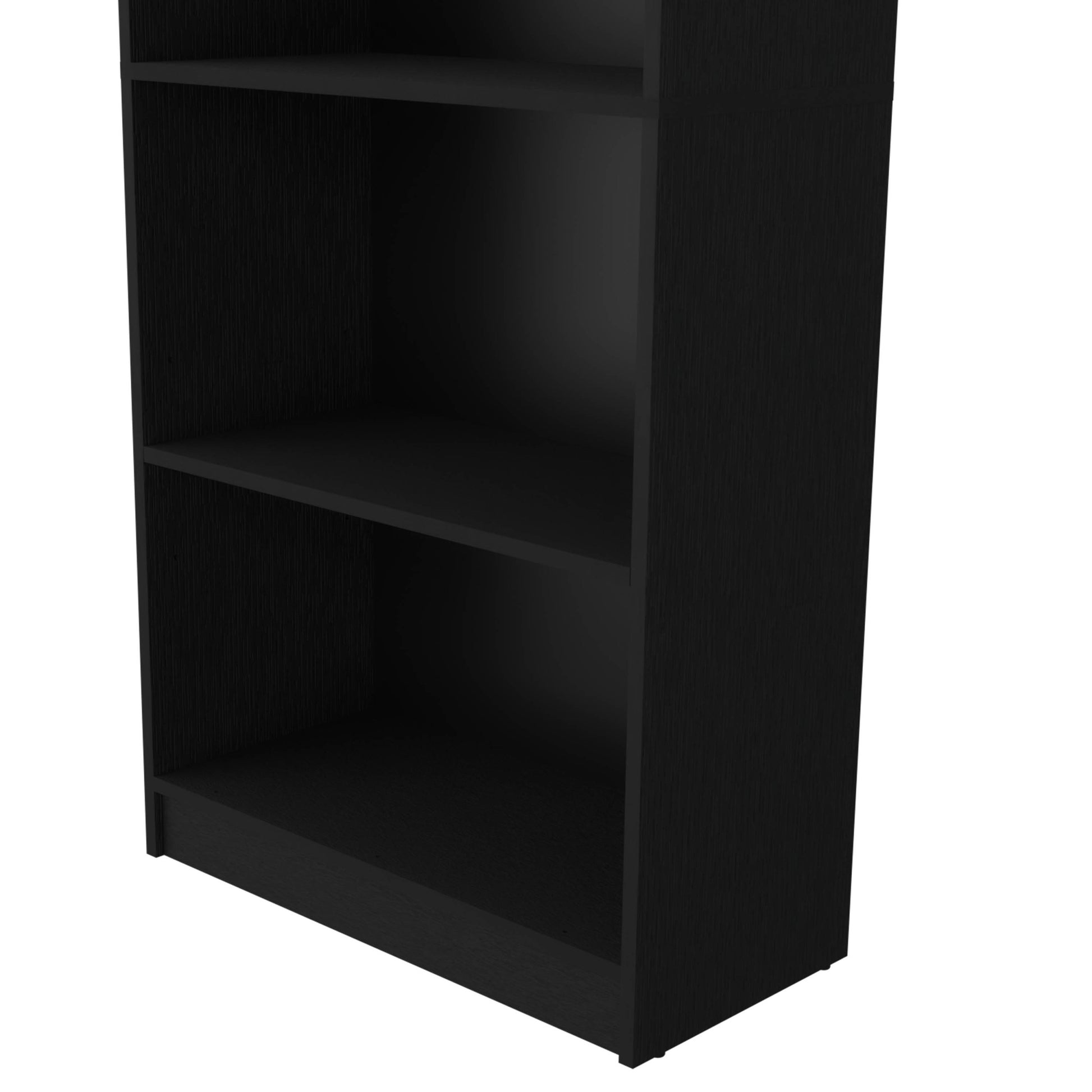 Sutton 4 Shelves Bookcase With Modern Storage Shelves Black Particle Board Engineered Wood