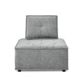 Upholstered Seating Armless Accent Chair, Leisure Sofa Lounge Chair For Living Room Corner Bedroom Office,Chenille Grey Foam