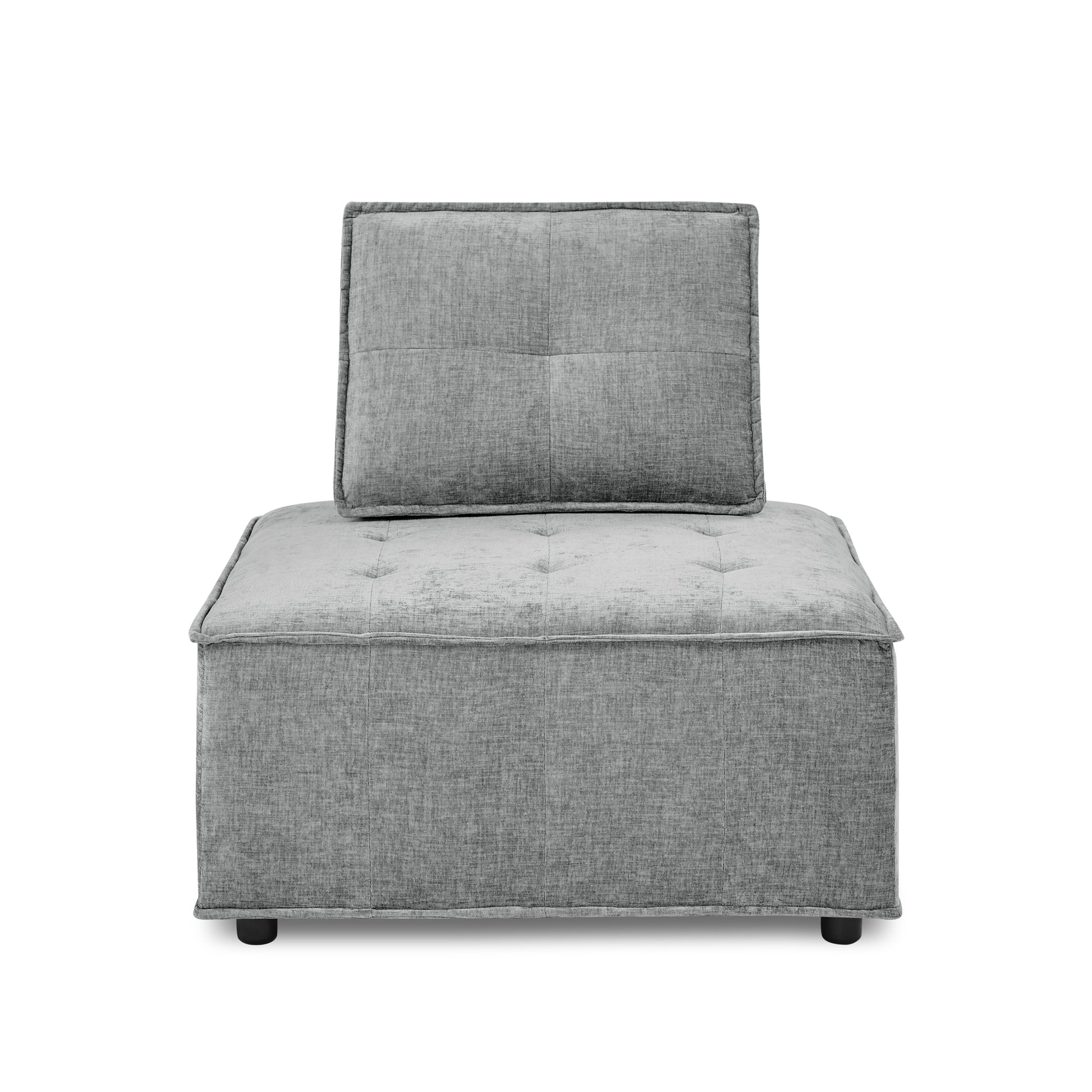 Upholstered Seating Armless Accent Chair, Leisure Sofa Lounge Chair For Living Room Corner Bedroom Office,Chenille Grey Foam