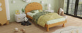 Kids Cookie Shaped Bed Frame For Boys & Girls,Twin Size Platform Bed, Walnut Box Spring Not Required Twin Walnut Wood Bedroom Contemporary,Cute,Modern Bed Frame Wood