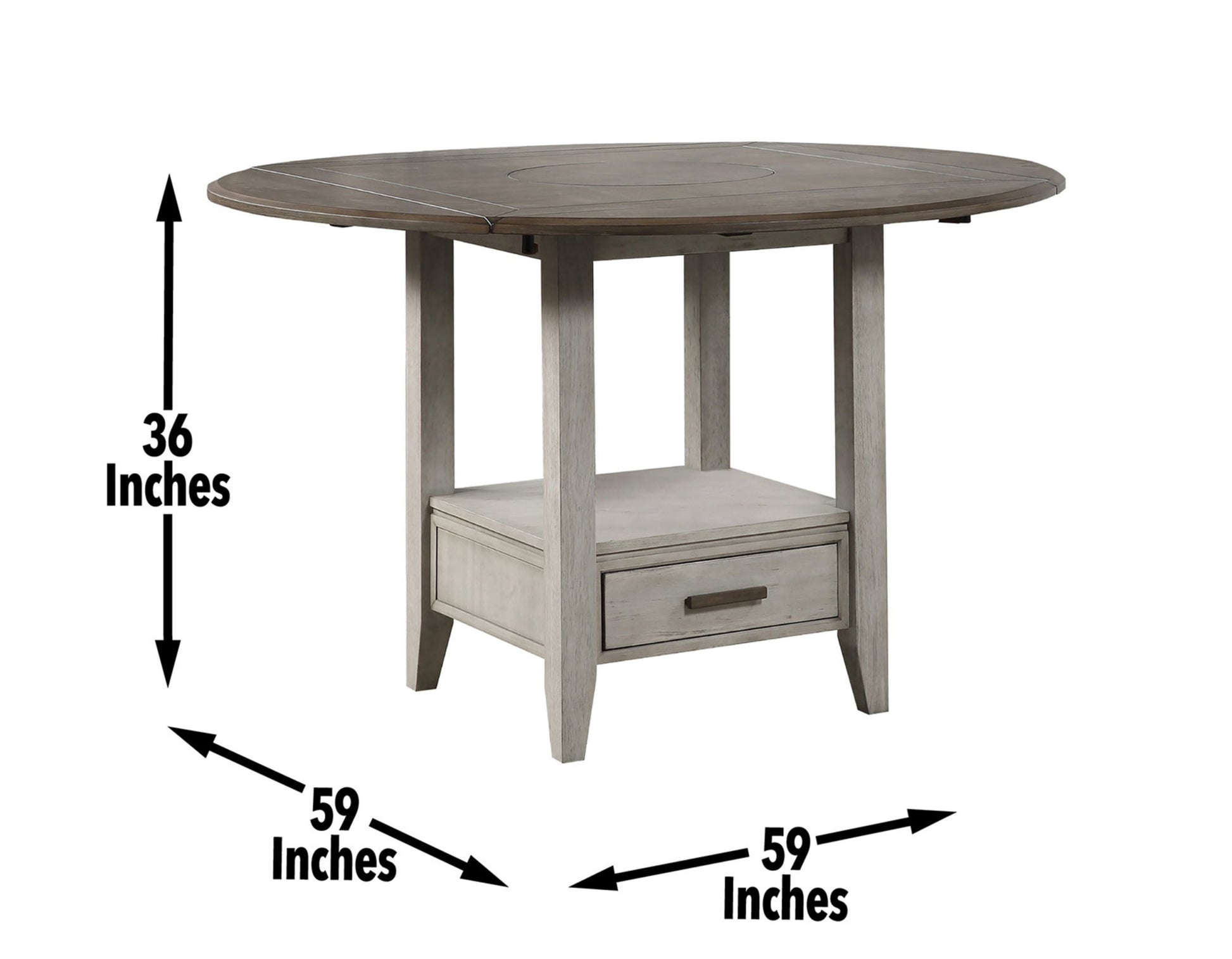 Abacus Drop Leaf Counter Table Dark Brown Dark Brown Wood