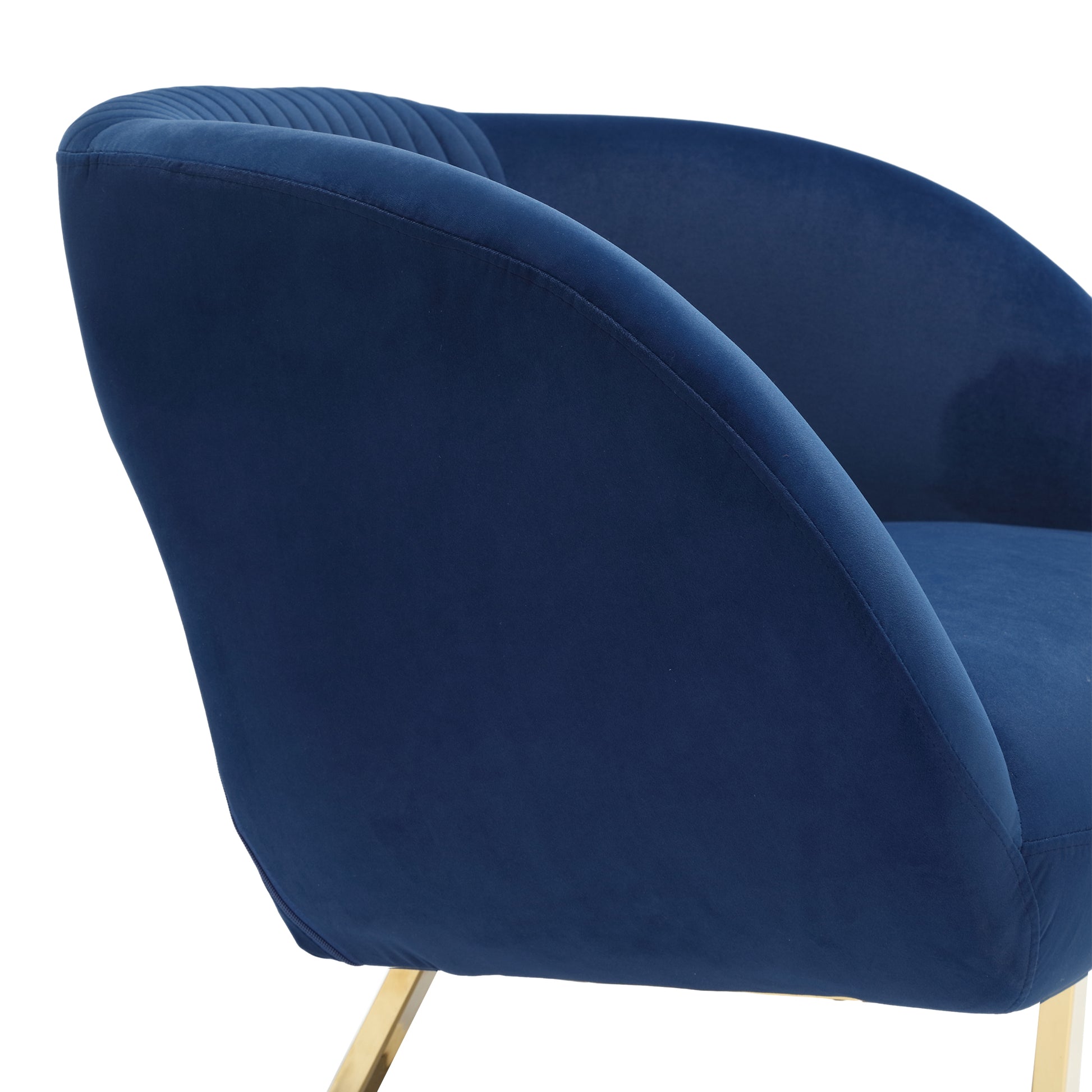 Coolmore Modern Chair With Velvet Fabric, Mid Century Chair With Wide Upholstered, Armchair For Living Room, Lounge, Bedroom Navy Navy Primary Living Space Foam Velvet