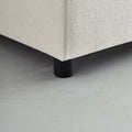 Modern Armless Accent Chair, Single Sofa Couch With Ottoman Compact Design, Space Saving Seating For Living Room, Bedroom, Apartment, Office Beige Wood Medium Soft Foam Chenille 1 Seat