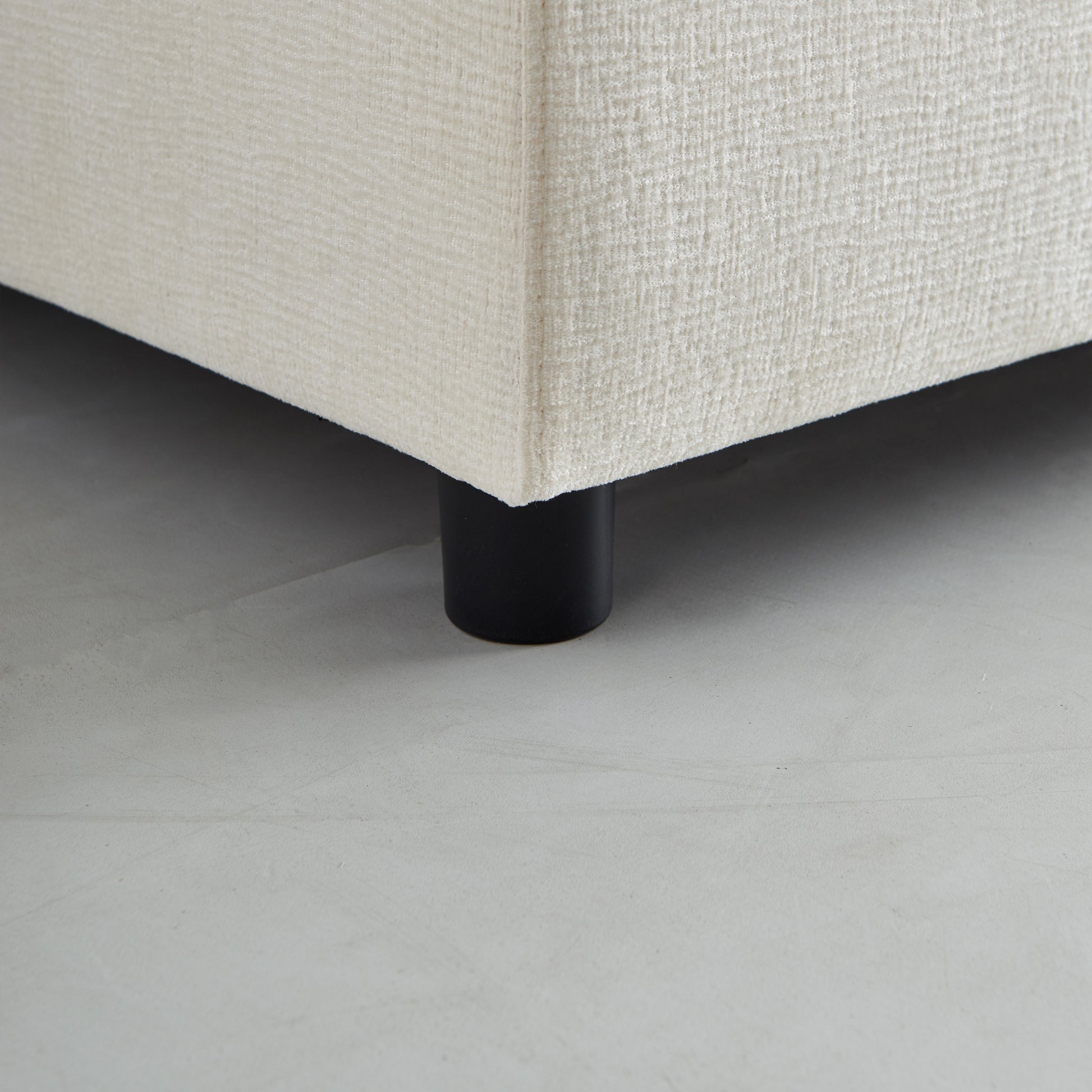 Modern Armless L Shaped Sectional Sofa Couch With Ottoman Modular Design, Durable Construction, Easy Care Upholstery For Living Room, Apartment, Office, Small Space Beige Foam Chenille 4 Seat