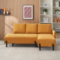 79.50 Inches Long, Velvet Sofa Fabric, With Three Matching Pillows And Spacious And Comfortable Seats, For Apartment Office Living Room Yellow Yellow Corduroy 4 Seat