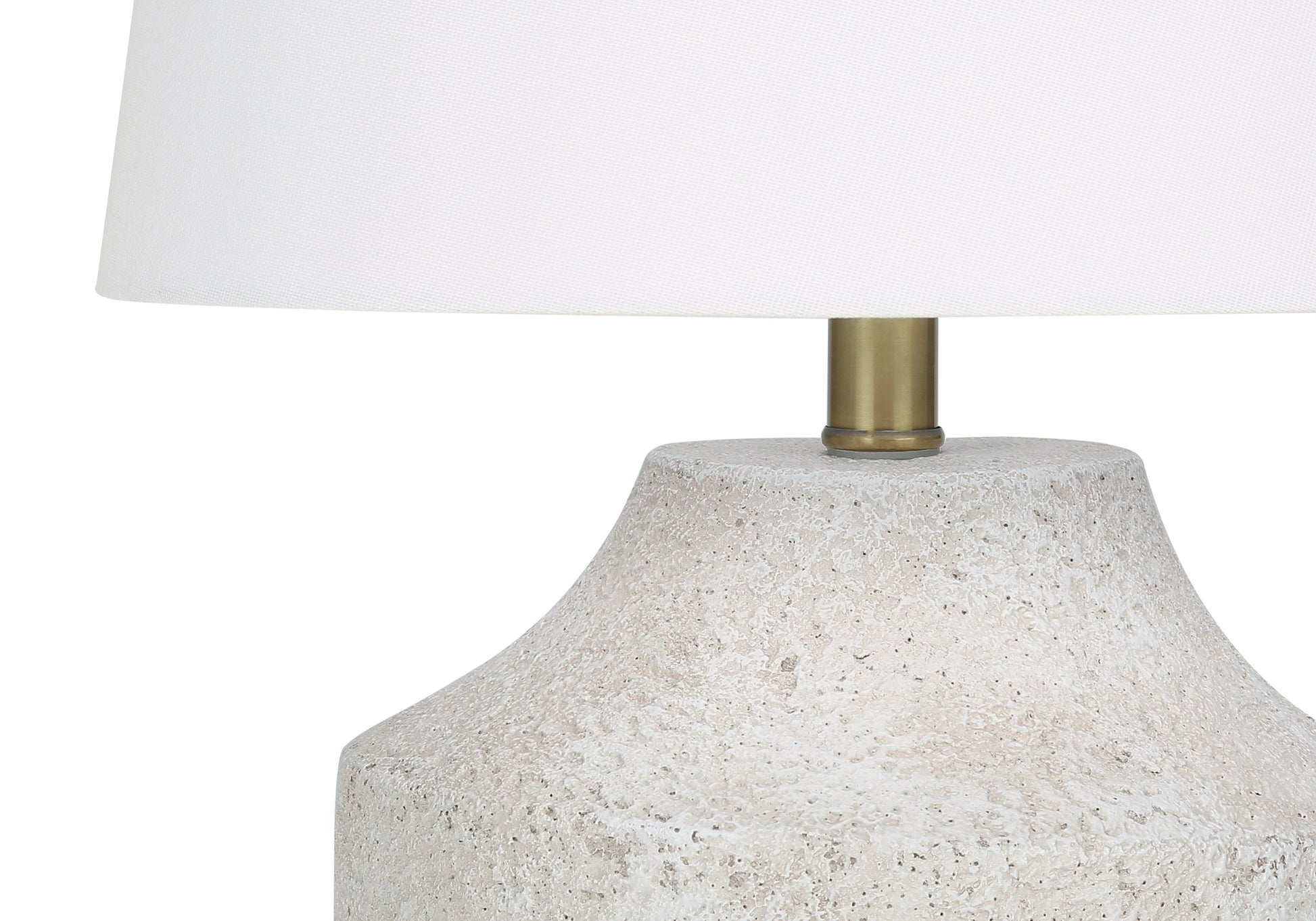 Lighting, 20"H, Table Lamp, Cream Concrete, Ivory Cream Shade, Modern Cream Concrete