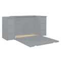 Full Size Murphy Bed With Drawers, Cabinets And Usb Ports,Gray Full Gray Mdf Lvl