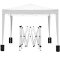 10'X10' Folding Canopy With 4 Removable Sidewalls Outdoor Event Shelter Upf 50 Gazebo Portable Tents For Parties Beach Camping Wedding Ez Pop Up Canopy 4Pcs Weight Bag Carry Bag White Metal