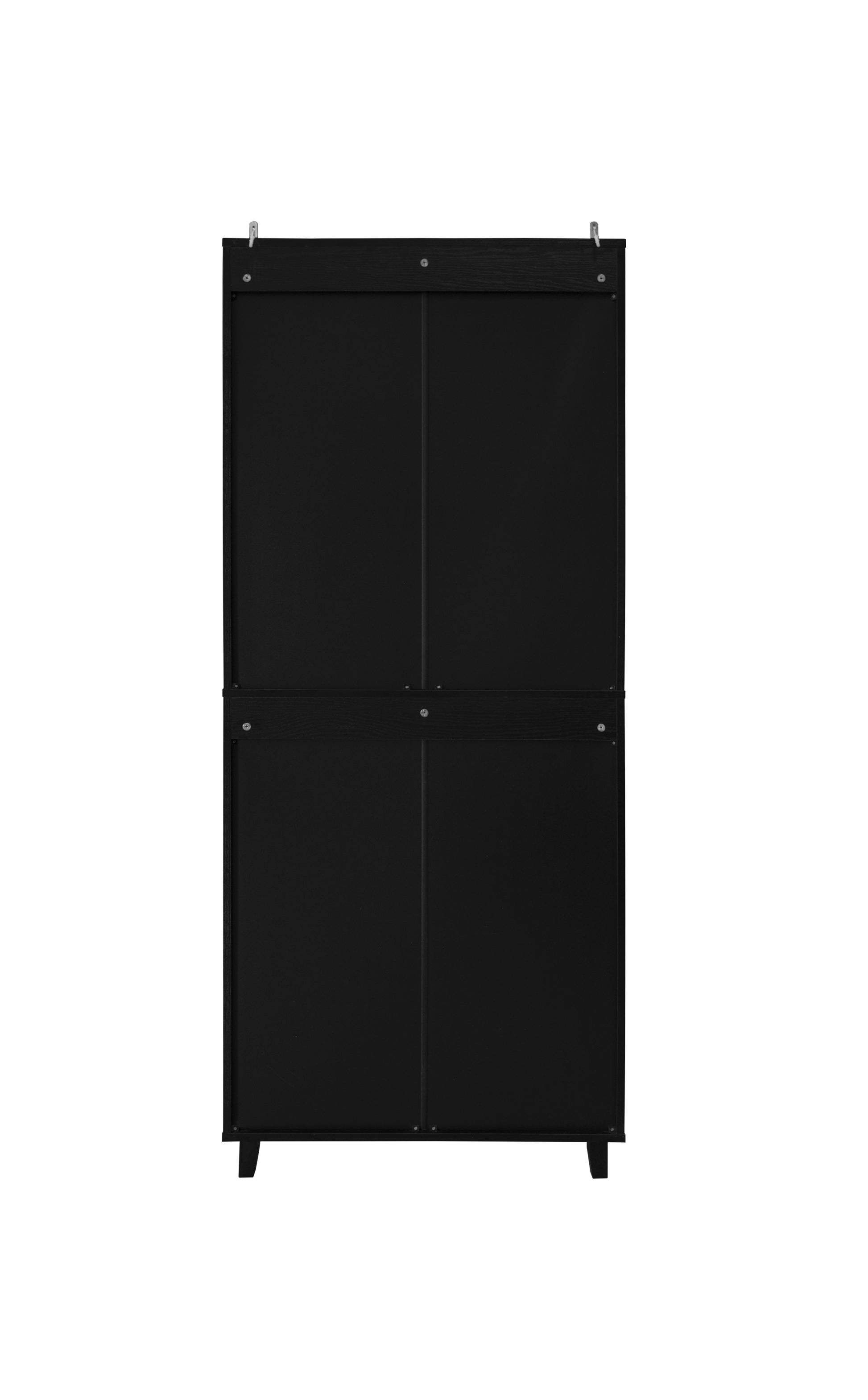 4 Door Cabinet, With 4 Adjustable Inner Shelves, Storage Cabinet Black Mdf