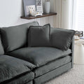 Free Combination Comfy Upholstery Modular Oversized L Shaped Sectional Sofa With Reversible Ottoman, Gray Chenille Gray Chenille 3 Seat