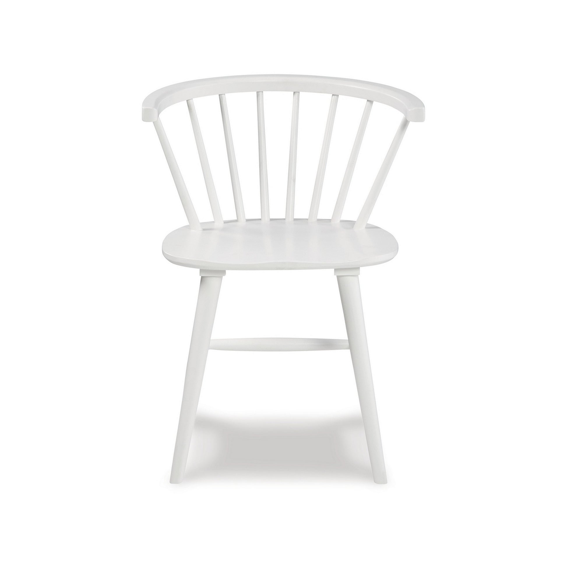 22 Inch Set Of 2 Dining Chairs, Spindle Backrest, Matte White Wood Design White Solid Wood