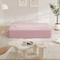 Modern Floor Sofa With 2 Pillows,Convertible Teddy Fabric Foam Filled Sleeper Sofa Bed,15