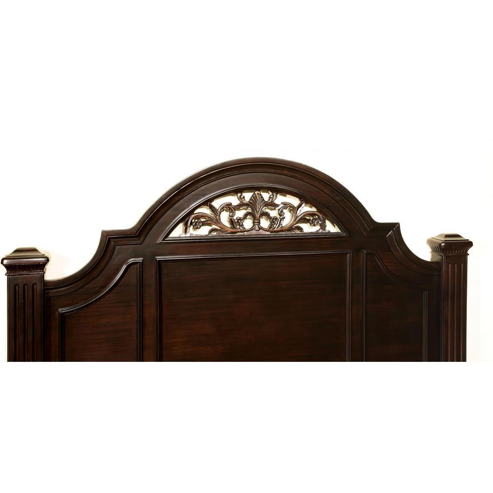 Transitional Style Eastern King Wooden Bed With Bun Feet, Brown King Brown Wood