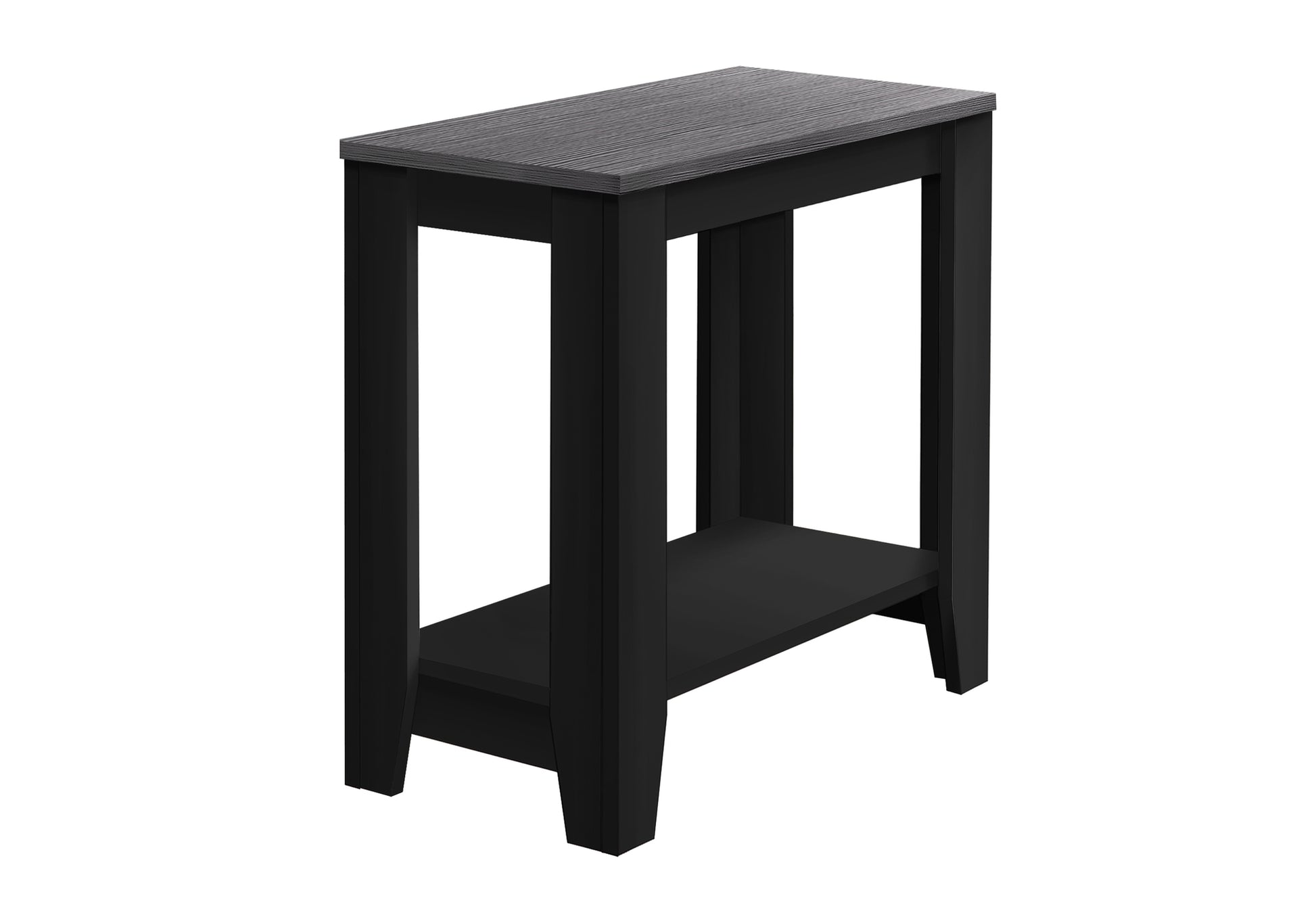 Accent Table, Side, End, Nightstand, Lamp, Living Room, Bedroom, Black And Grey Laminate, Transitional Black Particle Board