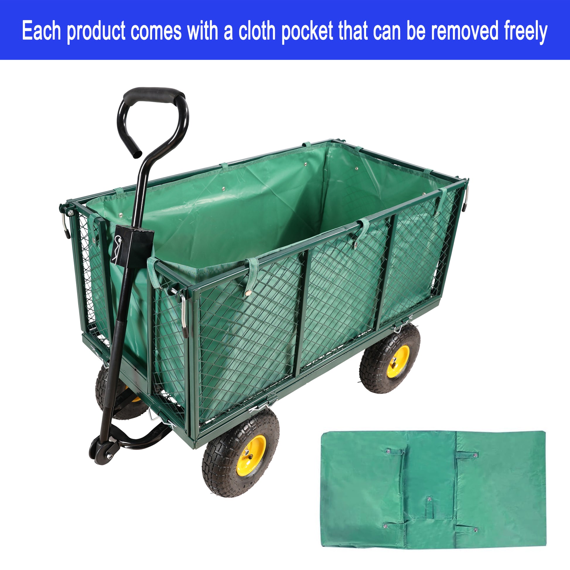 Flower Cart Garden Flower Cart Is Easier To Transport Firewood Green Cloth Bag Green Iron,Oxford Fabric