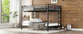 Metal Queen Over Queen Bunk Bed For Teens And Adults,Space Saving Noise Reduced No Box Spring Needed, Black Box Spring Not Required Queen Black Metal
