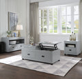 Dove Grey 2 Drawer Sofa Table Grey Primary Living Space Drawers Rectangular Solid Wood Mdf