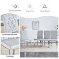 4 Piece Dining Chair, Modern Style Kitchen Upholstered High Back, Metal Leg Office Chair, Suitable For Dining Room, Office, Restaurant. Light Gray Pu