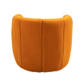 Coolmore Accent Chair With Ottoman, Mid Century Modern Barrel Chair Upholstered Club Tub Round Arms Chair For Living Room Bedroom Office Orange Velvet Orange Foam Velvet