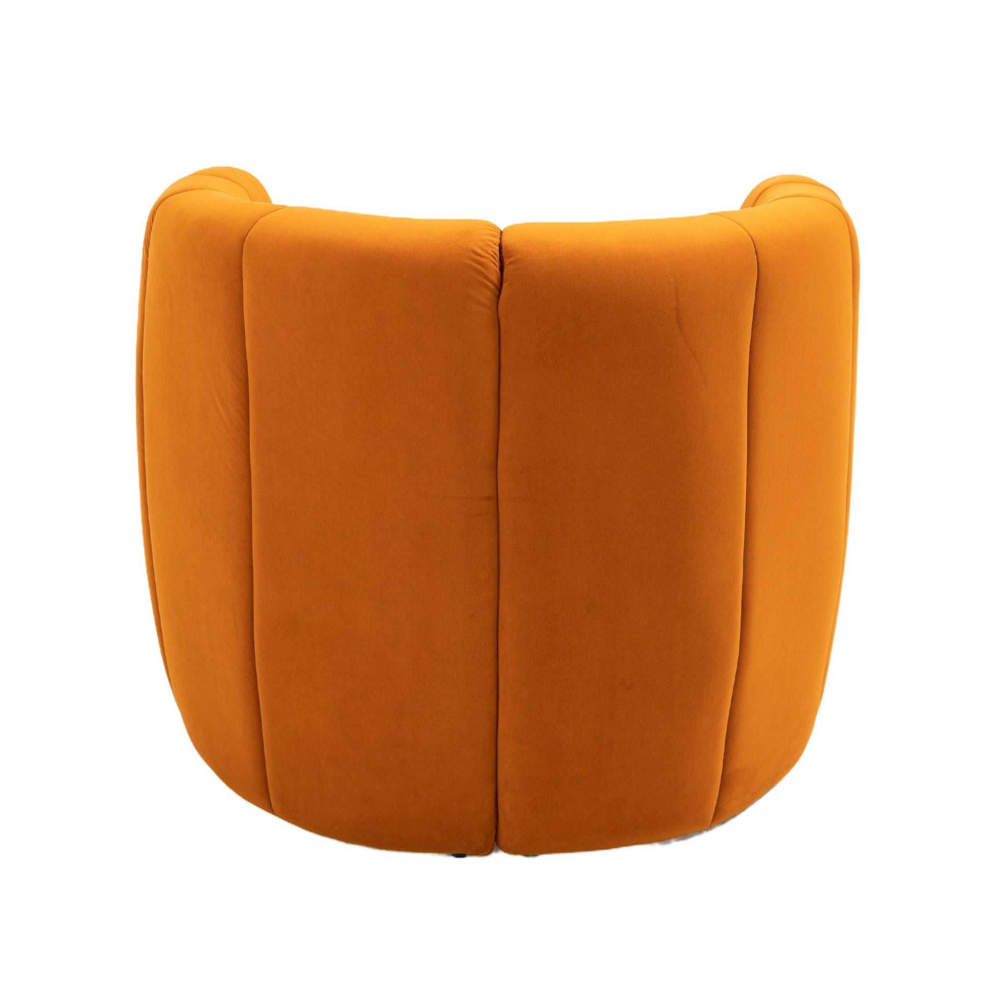 Coolmore Accent Chair With Ottoman, Mid Century Modern Barrel Chair Upholstered Club Tub Round Arms Chair For Living Room Bedroom Office Orange Velvet Orange Foam Velvet