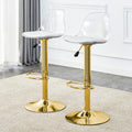 Modern Minimalist Bar Chairs And Bar Stools. Can Rotate 360 And Adjust Lifting. Pet Backrest And Pu Seats. Set Of 2. Suitable For Bars, Restaurants, And Front Desk Cashiers. Gold Set Of 2 Pu