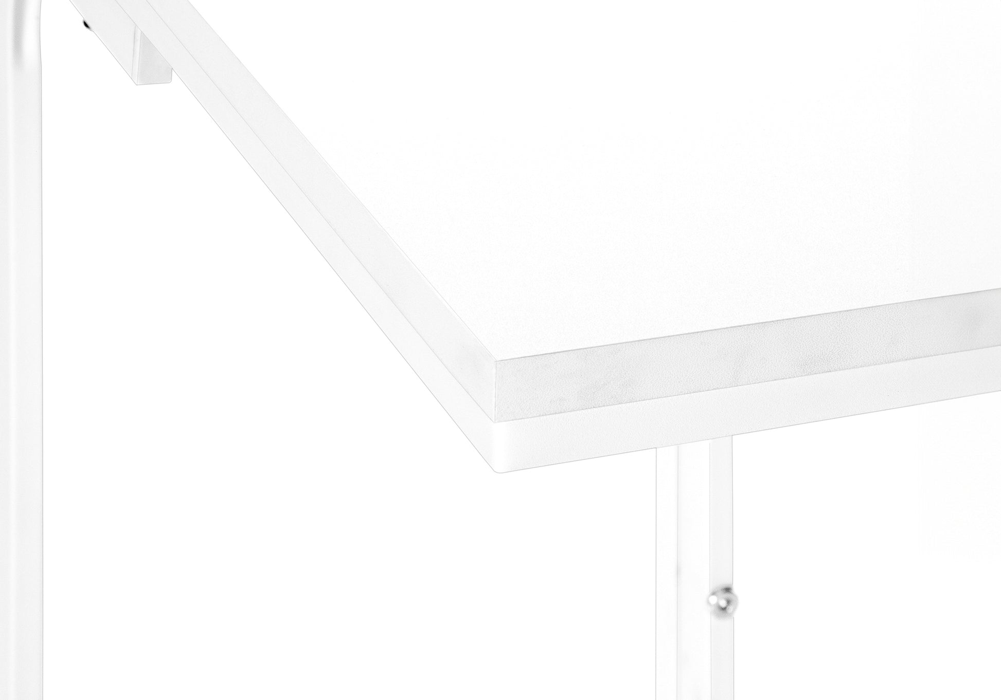 Accent Table, C Shaped, End, Side, Snack, Living Room, Bedroom, Contemporary, Modern White Mdf