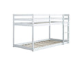 Solid Woodensolid Rubber Wooden Twin Over Twin Loft Bed With Ladder ,Upper And Bottom Bed Platforms Crafted With Strengthened Slats, White Twin White Rubber Wood