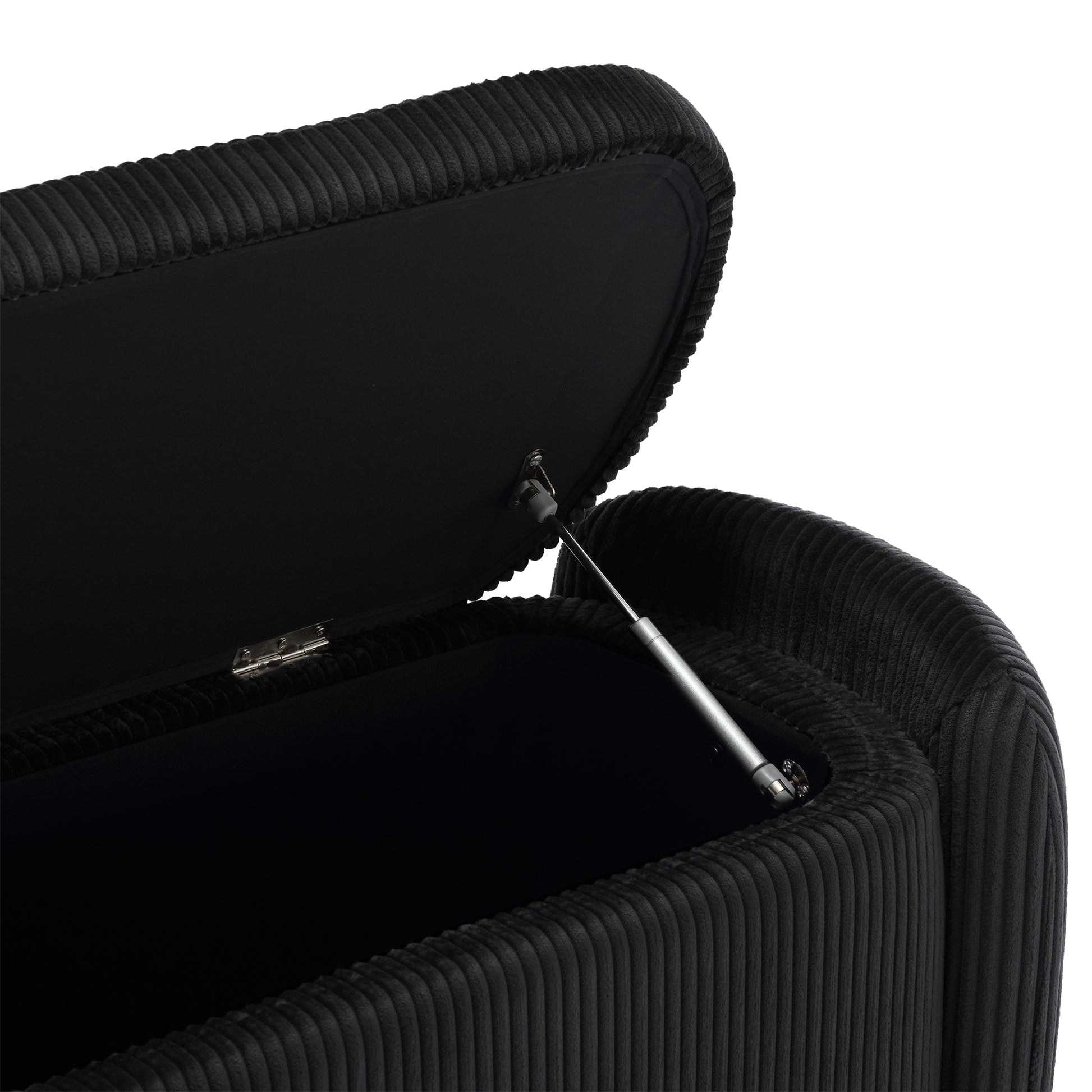 Coolmore Storage Ottoman,Bedroom End Bench,Upholstered Fabric Storage Ottoman With Safety Hinge, Entryway Padded Footstool, Ottoman Bench For Living Room & Bedroom Black Black Primary Living Space Foam Corduroy