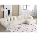 Arrived 131'' Modular Sectional Couch, U Shaped Sofachaise Lounge, Striped Fabric,Upholstered 4 Seater Couch For Living Room, Bedroom, Free Combination Sofa Corduroy ,White White Polyester Primary Living Space Soft Modern Square Arms Foam Upholstered 4