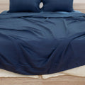 Cal King King Flat Sheet 1 Pc, Bed Sheets King Size, Hotel Sheets, Soft Linen Sheets,& Fade Resistant California King Sheets Navy Linen