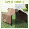 Pawhut Dog Shade Shelter, Portable Pet Tent, Water Resistant Dog House For Shade Protection, Outdoor, Garden, Patio, Backyard, Brown Brown Fabric